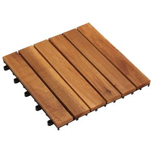 vidaXL Telha de Deck 30 unid. Castanho 30 x 30 cm Madeira de Ac&aacute;cia