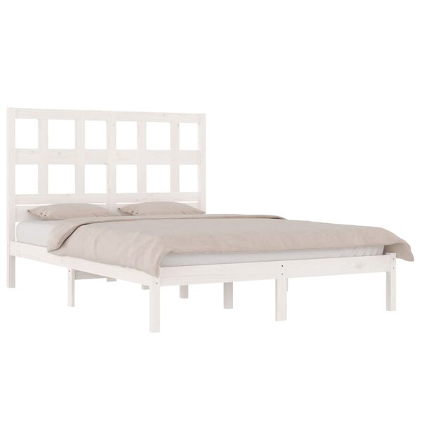 vidaXL Cama sem colchão 120x200 cm madeira de pinho maciça branco