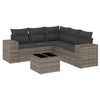 vidaXL 6 pcs conjunto sof&aacute;s de jardim com almofad&otilde;es vime cinzento