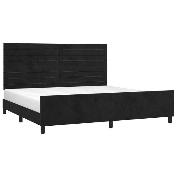 vidaXL Estrutura de cama sem colch&atilde;o 200x200 cm veludo preto