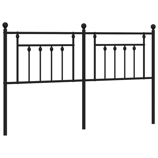 vidaXL Cabeceira de cama 160 cm metal preto