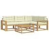 vidaXL Conjunto de Sof&aacute;s para Exterior 5 unid. Branco e Creme