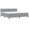 vidaXL Cama Box com almofada Manual Cinzento-claro 200 x 200 cm tecido