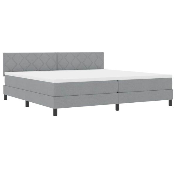 vidaXL Cama Box com almofada Manual Cinzento-claro 200 x 200 cm tecido