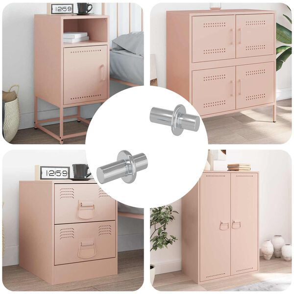 vidaXL Ganchos de Prateleira 2 pcs Prateado 8,6 x 8,6 x 14,6 mm A&ccedil;o