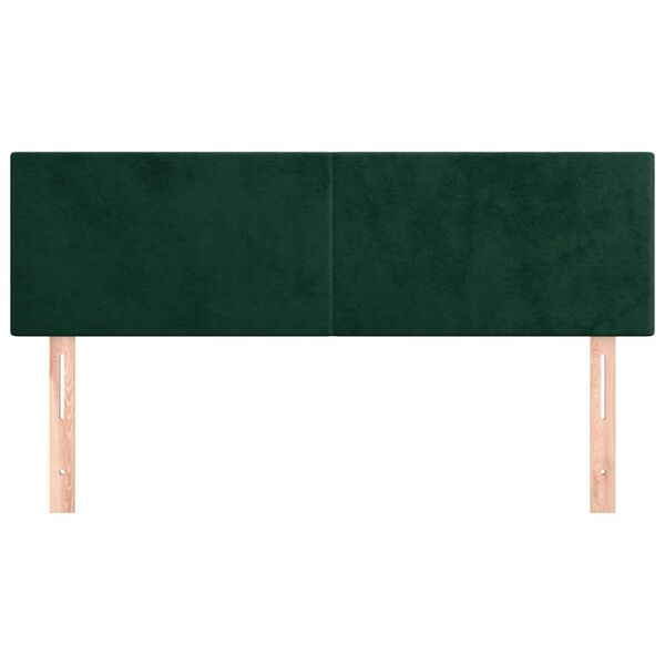 vidaXL Cabeceiras verde-escuro 144x5x78/88 cm veludo