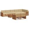 vidaXL Conjunto de Sof&aacute;s para Exterior 9 pcs Natural e Bege