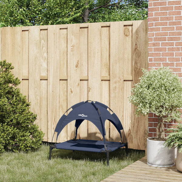 vidaXL Cama para Cachorro Manual Azul Marinho 76 x 62 x 70,5 cm A&ccedil;o