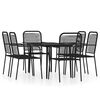 vidaXL 7 pcs conjunto de jantar para jardim preto