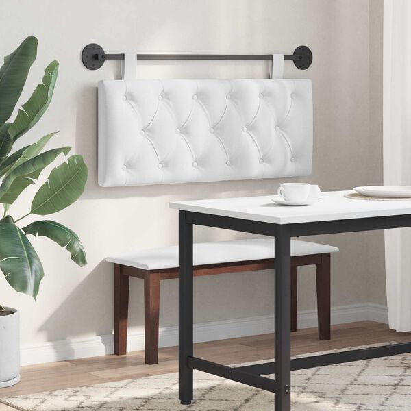 vidaXL Cabeceira Suspensa Branco 110 x 55 x 7 cm tecido