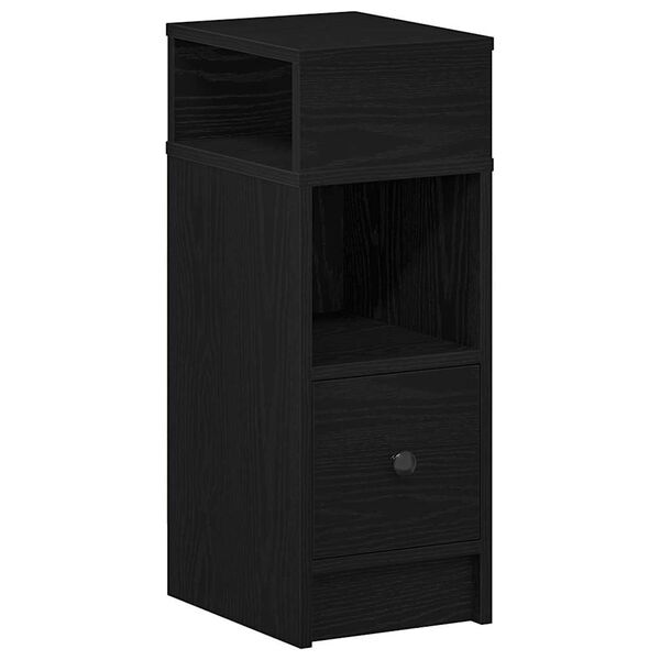 vidaXL Mesa de cabeceira com gaveta 25x31x66 cm preto
