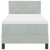 vidaXL Cama Box com colch&atilde;o Cinzento-claro 80 x 200 cm Veludo