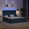 vidaXL Cama com arruma&ccedil;&atilde;o e LED com led Azul 160 x 200 cm Poli&eacute;ster