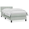 vidaXL Cama com molas/colch&atilde;o cinzento-claro 80x210 cm veludo