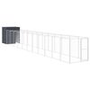 vidaXL Casota p/ cães c/ parque 165x1271x181cm aço galvaniz. antracite