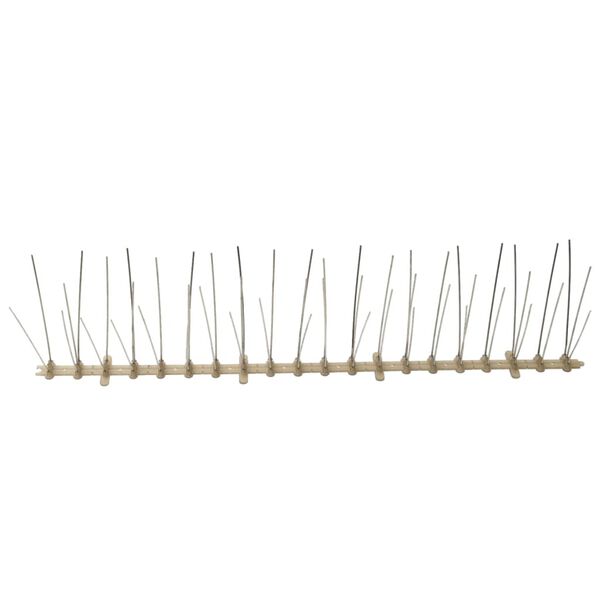 vidaXL Conjunto 20 picos para p&aacute;ssaros e pombos 5 filas 10 m pl&aacute;stico