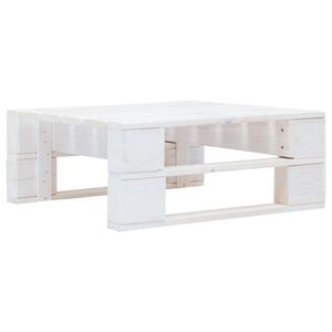 vidaXL Otomana de paletes para jardim madeira branco