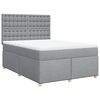 vidaXL Cama com molas/colch&atilde;o 160x200 cm tecido cinzento-claro