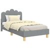 vidaXL Estrutura de Cama Infantil com Cabeceira Cinzento-claro Tecido