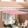 vidaXL Toldo Retr&aacute;til Manual Vermelho e Branco 300 x 250 cm