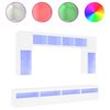 vidaXL 8 pcs conjunto de m&oacute;veis de parede para TV com luzes LED branco
