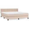 vidaXL Cama com molas/colch&atilde;o 160x200 cm couro artificial cappuccino
