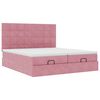 moldura de cama otomana vidaXL com colch&atilde;o rosa 200x200cm Veludo
