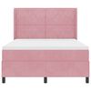 vidaXL Cama Box com luzes de tira LED Rosa 140 x 190 cm Veludo