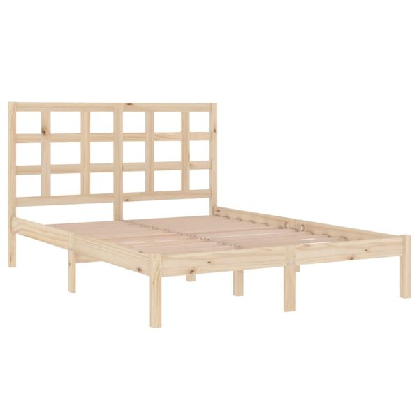 vidaXL Estrutura de cama pequena casal 120x190 cm pinho maci&ccedil;o