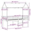 vidaXL Cama alta com telhado 90x190 cm pinho maci&ccedil;o branco