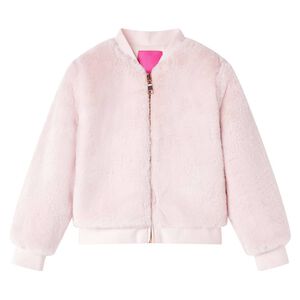 Blus&atilde;o para crian&ccedil;a pelo sint&eacute;tico rosa-suave 92