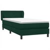 vidaXL Cama com molas/colch&atilde;o 90x220 cm veludo verde-escuro