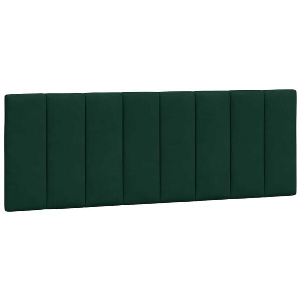 vidaXL Almofad&atilde;o de cabeceira Hanko 140 cm veludo verde-escuro