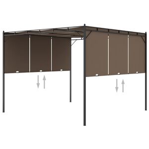 vidaXL Gazebo jardim c/ cortina lateral 3x3x2,25m cinzento-acastanhado