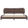 vidaXL Estrutura de cama sem colch&atilde;o Hvar 200x200cm couro artificial castanho
