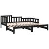 vidaXL Sof&aacute;-cama de puxar 2x(80x200) cm pinho maci&ccedil;o preto