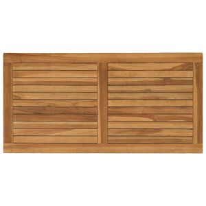vidaXL Tampo de Mesa Retangular Madeira de Teca S&oacute;lida Natural