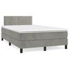 vidaXL Cama boxspring c/ colch&atilde;o 120x200 cm veludo cinzento-claro
