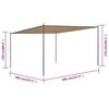 vidaXL Gazebo com telhado inclinado 400x400x270 cm 180 g/m&sup2; bege
