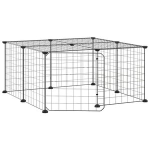 vidaXL Gaiola p/ animais de 12 pain&eacute;is c/porta 35x35 cm a&ccedil;o preto