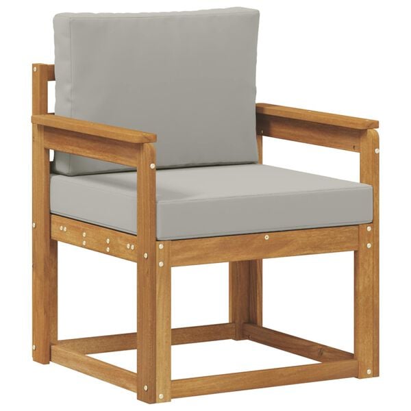 vidaXL Sof&aacute; exterior Madeira de Ac&aacute;cia maci&ccedil;a e Poli&eacute;ster