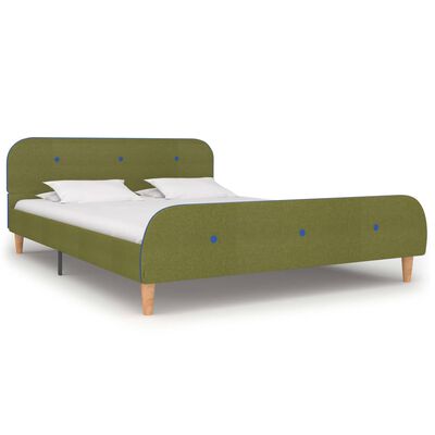 vidaXL Estrutura de cama 140x200 cm tecido verde