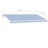 vidaXL Toldo autom&aacute;tico c/ LED e sensor de vento 450x350cm azul/branco