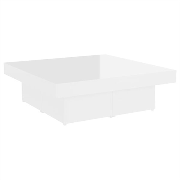 vidaXL Mesa de centro 90x90x28cm derivados de madeira branco brilhante