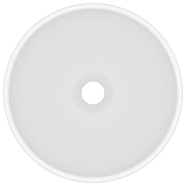 vidaXL Lavatório WC luxuoso redondo 32,5x14cm cerâmica branco mate