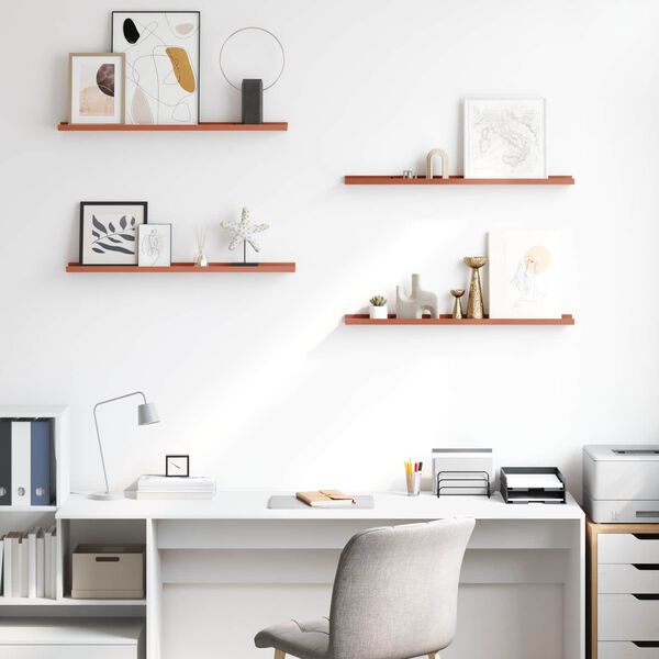 vidaXL Prateleira de Parede 4 pcs Vermelho 80 x 9 x 3 cm