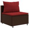 vidaXL 8 pcs conjunto lounge de jardim c/ almofad&otilde;es vime PE castanho