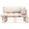 vidaXL Sof&aacute; de paletes p/ jardim c/ almofad&otilde;es cor areia madeira pinho