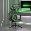 vidaXL Cadeira gaming massagens couro artificial preto e verde