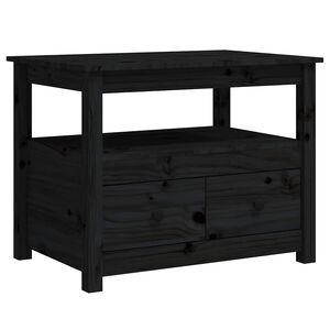vidaXL Mesa de centro 71x49x55 cm pinho maci&ccedil;o preto